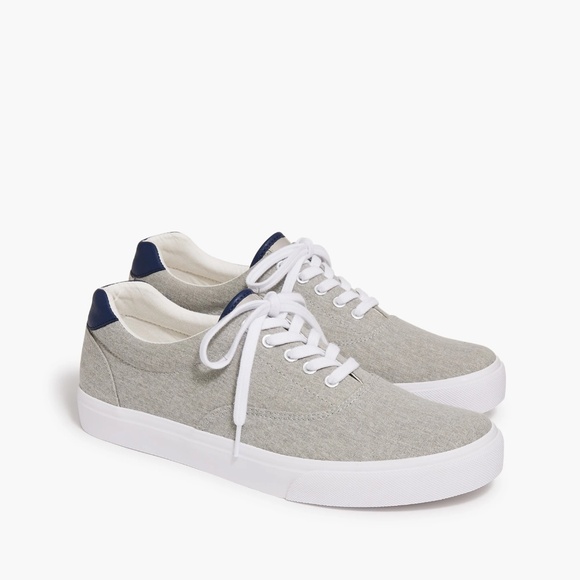New JCREW Mens Size 9 Canvas Lace-Up Sneakers in Washed Slate Eoe $98 BS135 - Picture 1 of 5